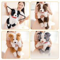 Sac à dos en peluche Border Collie mignon, cadeau d'anniversaire pour filles, souvenir pour enfants, personnalisable, directement de l'usine, petit MOQ, échantillon