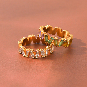 Anillo de Zirconia en Acero Inoxidable Resistente al Agua y al Deslustre, Color Duradero, para Mujer - Product Image 3