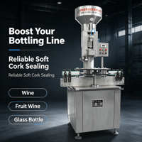 Machine automatique durable pour l'insertion de bouchons souples, tête de pressage indépendante pour ligne complète d'embouteillage de vin
