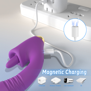 LIL Mermaid <span class=keywords><strong>Vibrator</strong></span> USB 3-in-1 yang Dapat Disesuaikan, Realistis untuk Stimulasi G-Spot, Getaran Menjilat, 9 Frekuensi, IPX7 Medis - Product Image 3