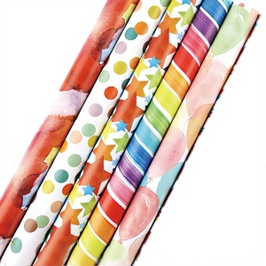 Papel de Regalo Virgen Recubierto de Cera en Rollo, 5 Colores, Diseño de Dibujos Animados, para Cumpleaños - Product Image 3