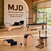 Paquete de 5 Piezas de Equipo de Pilates de Madera Maciza Resistente, Combo Profesional de Reformer y Cadillac para Pilates, para Exportación
