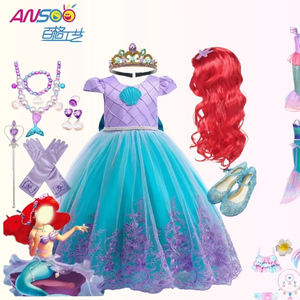 Luxe princesse sirène <span class=keywords><strong>Ariel</strong></span> Costume pour filles TV & film Cosplay robe broderie pour enfants carnaval Halloween fête Vestidos - Product Image 1