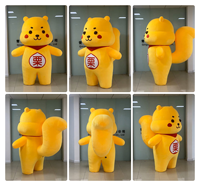 Promotion de marque jaune interactif gonflable dessin animé ours mascotte publicité personnalisée costume de marche gonflable