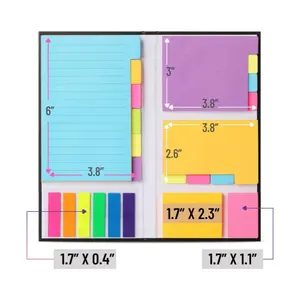 カスタム印刷紙ティアオフ粘着メモノートパッドポケット粘着メモ帳セット