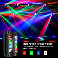 Luces Móviles Spider Beam para DJ, 8 LED de 3W RGBW, Iluminación Estroboscópica DMX512, Control por Sonido, Luz de Escenario para Fiestas, Bodas, Bares
