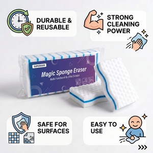 Éponge magique ergonomique en mélamine en forme de vague, éponge de nettoyage nano double couche pour les taches de cuisine, de salle de bain et domestiques - Product Image 6