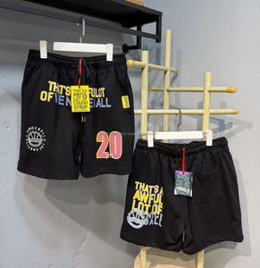 Shorts décontractés imprimés pour hommes, 100 % coton épais de qualité supérieure, style streetwear et sportif, motif 'THAT'S a AWFUL LOT of COUGH SYRUP' - Product Image 1