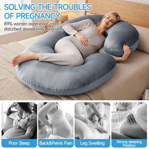 Almohada de Embarazo en Forma de C de 140 cm, Almohada de Maternidad de Cuerpo Completo, Envío Directo desde la UE, Funda de Terciopelo - Product Image 2