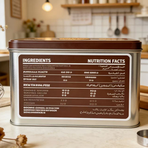 Waterproof Die Cut Food Label Custom Printed Nutrition Facts Sticker for <b>Chocolate</b> Jar Packaging with Logo - Product Image 2