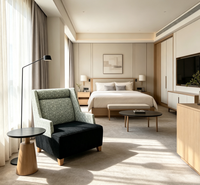 Fauteuil inclinable en tissu à dossier haut, moderne et élégant, pour chambre d'hôtel et hall