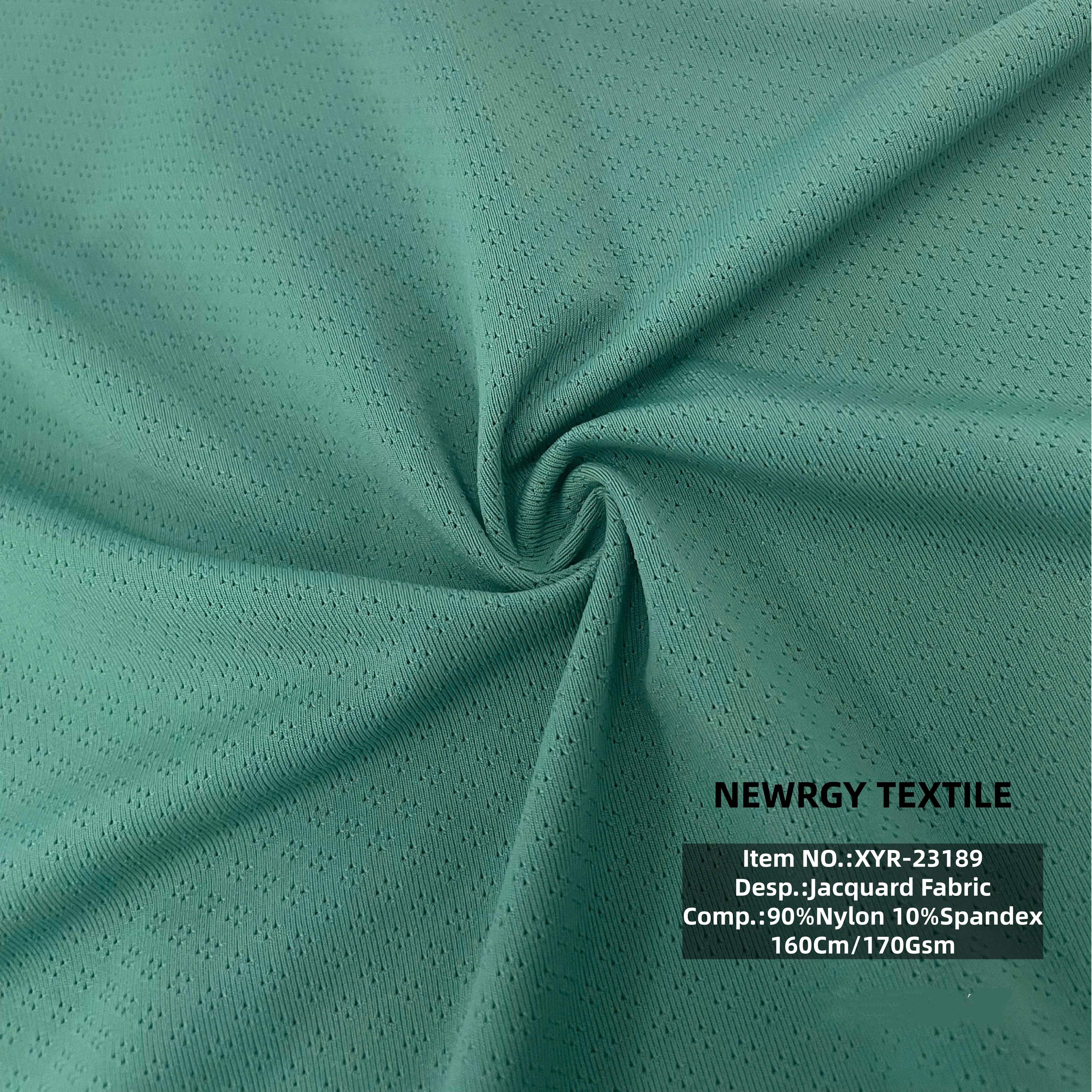 STOCK High Performance Eco-friendly 100%Polyester 4-Way Stretch Dri-Fit Moisture Wicking Anti-UV Jacquard Mesh Sportswear