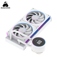 Refroidisseur d'eau AntarcChill 240 mm avec tête d'affichage numérique rotative, kit de refroidissement liquide compact pour processeur de bureau ITX de taille moyenne