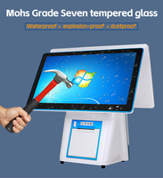 Desktop Restoran pesanan Tablet kasir Supermarket layar ganda Windows Android POS Tablet PC dengan Printer termal terintegrasi