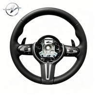Volant de direction en cuir/fibre de carbone de style sport, compatible avec le modèle d'origine, avec couleurs personnalisées de points/raides, taille de poignée de 30 mm, pour BMW