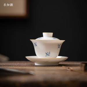 Dispositivo per la preparazione del tè in ceramica di Phalaenopsis Gaiwan Kung Fu Set da tè Anti-scottatura per uso domestico - Product Image 2