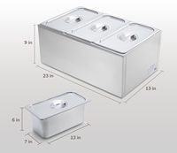 HUAZE Bain-marie électrique professionnel en acier inoxydable avec cordon, chauffe-plats de buffet, table vapeur, certifié Energy Star 50