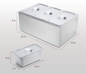 Baño María de Acero Inoxidable de Grado Comercial, Calentador de Alimentos para Buffet, Mesa de Vapor para Catering, Restaurantes y Fiestas - Product Image 6