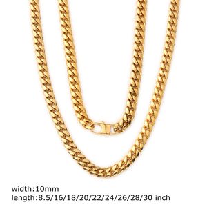 الهيب هوب مجوهرات 10 مللي متر الكوبية وصلة عُقد رخيص للرجال الفولاذ المقاوم للصدأ القلائد قلادة الرجال المجوهرات - Product Image 2