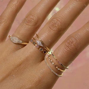 Gemnel Classic 1..47mm Band Engagement and Wedding Eternity Diamond <strong>Ring</strong> Gold - Product Image 2