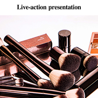 Ensemble de 12 pinceaux vegan de luxe, doux et haut de gamme, avec logo personnalisé, kit de maquillage pour le visage, les yeux et les lèvres, avec éponge et houppette, nouvelle arrivée