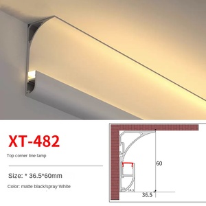 Loại mới của Trần miễn phí sáng Top góc dòng thạch cao dòng đèn mà không khía nhôm hồ sơ treo <span class=keywords><strong>t</strong></span>ường rửa đèn - Product Image 3