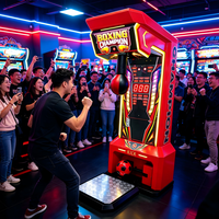 Machine de jeu d'arcade de boxe et de kick-boxing avec fonction double 2-en-1, prise en charge de la langue anglaise, à monnayeur pour salles de jeux