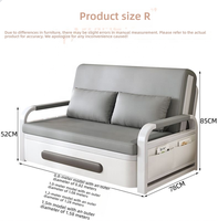 Sofá Cama con Mecanismo Extraíble y Bolsillo de Almacenamiento para Sala de Estar, Estructura Blanca, Tapizado en Cuero PU, Color Beige Verde Azulado, con Ruedas