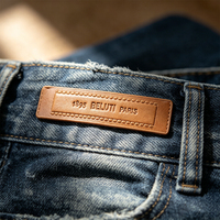 Écussons personnalisés en cuir PU, étiquettes écologiques thermosoudées pour jeans, vêtements, sacs, accessoires de couture, vente en gros OEM