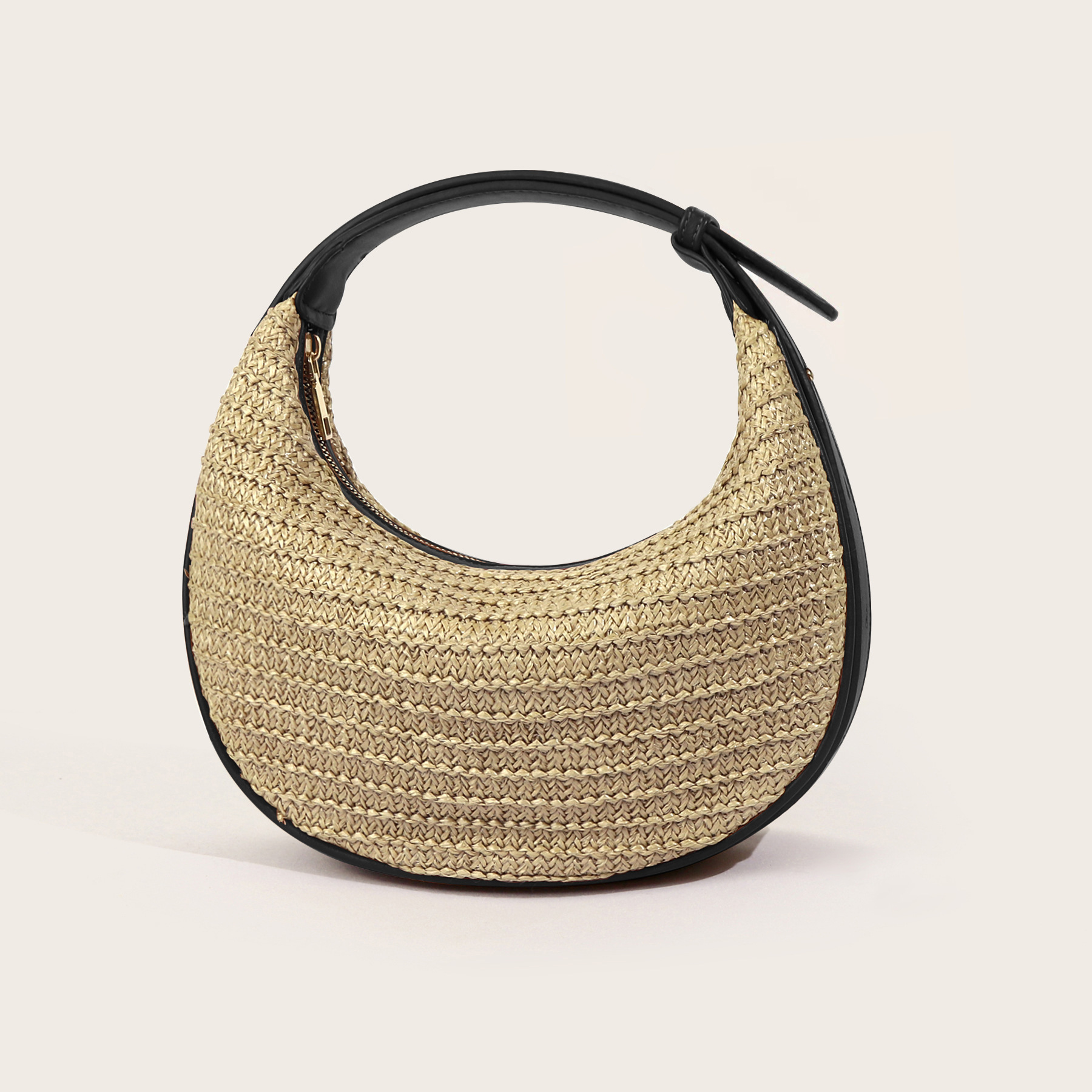 Women's Woven Crossbody Bag - Small Square Weave Purse, Detachable Strap, Hobo Shoulder Bag