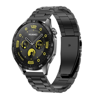Bracelet en acier inoxydable tendance et luxueux pour montre connectée Huawei GT4, accessoires pour montre de 18 mm pour hommes, luxe