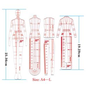 Modello di disegno di figura per gli strumenti di misurazione per disegnare disegni di moda - Product Image 5