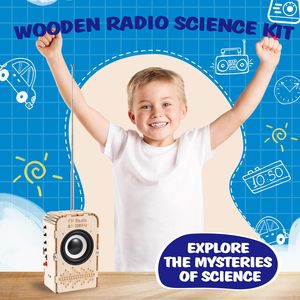 Kits scientifiques pour enfants Kits de tiges pour garçons et filles Construisez vos propres jouets radio FM Ensemble électronique en bois pour adolescents Meilleurs projets Cadeaux - Product Image 2