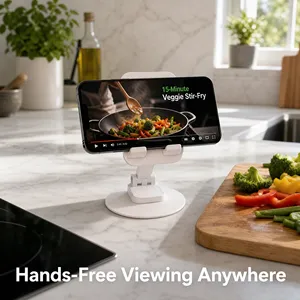 Customized Compact Mobile Bracket Height Adjustable Portable <b>Tablet</b> Holder for Video Call Bedroom Travel Adjustable Phone <b>Stand</b> - Product Image 1
