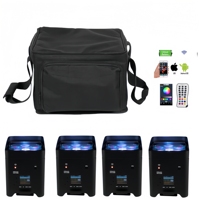 Projecteurs sans fil à piles 6x18W avec application mobile IR DMX512 pour mariages, fêtes, DJ, spectacles disco, éclairage de scène LED Uplights
