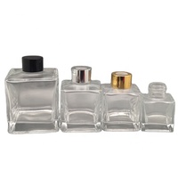 Flacon pulvérisateur vide en verre, carré, avec couvercle en métal, de 250ml, 130ml, 100ml, 50ml