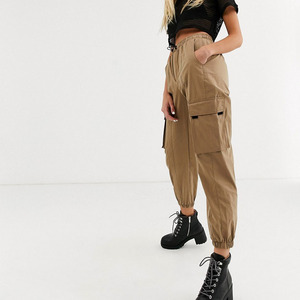 Private label tapered fit cintura regolabile streetwear jogger donne <span class=keywords><strong>cargo</strong></span> pantaloni con tasca laterale - Product Image 2