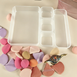 Juego de Cajas Organizadoras de Maquillaje de Plástico Transparente con Separador, Exhibidor de Diseño Moderno para Escritorio y Hogar - Product Image 3