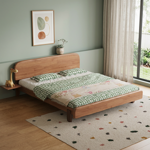 Cama infantil de madera maciza moderna de alta calidad, diseño de plataforma, no requiere somier. - Product Image 1