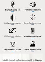 Microphone de conférence et haut-parleur avec prise de son à 360 degrés, sans fil 2.4G, batterie 8 heures pour petite salle de réunion, vente en gros fabricant