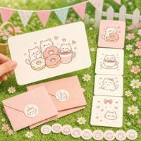 Cartes de vœux en carton mat avec fleurs sauvages en aquarelle, enveloppes - 4x6, logo personnalisé, finition gaufrée, impression numérique, finition UV