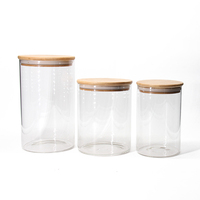Lot de 12 pots personnalisés bocaux de stockage de cuisine ensemble de récipients de stockage des aliments bocal en verre avec autocollant couvercle en bambou