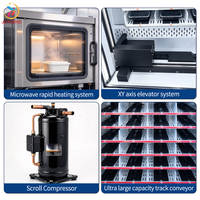Distributeur automatique de repas chauds en libre-service 24h/24, kiosque de vente de repas préemballés pour pizzas, nouilles, riz et aliments prêts à consommer