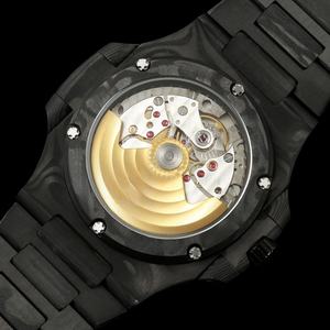 <span class=keywords><strong>Orologio</strong></span> da Polso di Lusso da Uomo con Motivo Damascato in Fibra di Carbonio, Cassa Ottagonale da 40mm, Quadrante <span class=keywords><strong>Nero</strong></span> Opaco, Data Automatica, Impermeabile - Product Image 6