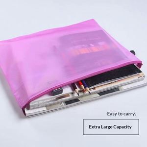 Tear-Resistant Waterproof Transparent Durable PVC Mesh Zipper Pouch Document <b>Bag</b> Zipper File <b>Bag</b> for Office Supplies - Product Image 4