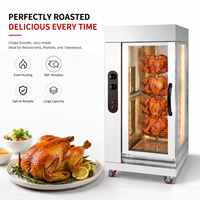 Four à rôtir au gaz en acier inoxydable avec porte en verre transparent pour usage commercial dans les restaurants et cuisines de barbecue