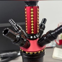 Chicha multicolore de grande taille avec 4 tuyaux, ensemble complet