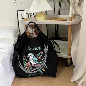 Sac à bandoulière d'été pour femme, nouveau, portable, en nylon brodé, avec fermeture à cordon, grande capacité, tendance, pour le shopping - Product Image 5