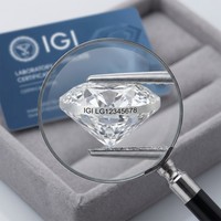 1-5 Karat Doğal Yuvarlak Brilyant Kesim Laboratuvarda Yetiştirilmiş IGI Sertifikalı VS1 Berraklığında Mükemmel Nişan Yüzüğü