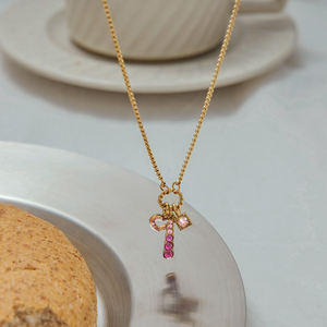 Collier pendentif avec breloques en zircon rose en forme de cœur creux romantique J&<span class=keywords><strong>D</strong></span>, 3 en 1 - Product Image 4